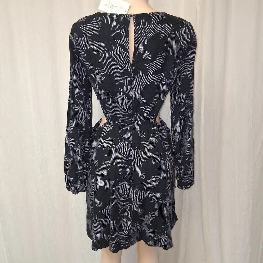 Universal Thread Black and Gray Long Sleeve Dress Women Size M - Picture 7 of 14